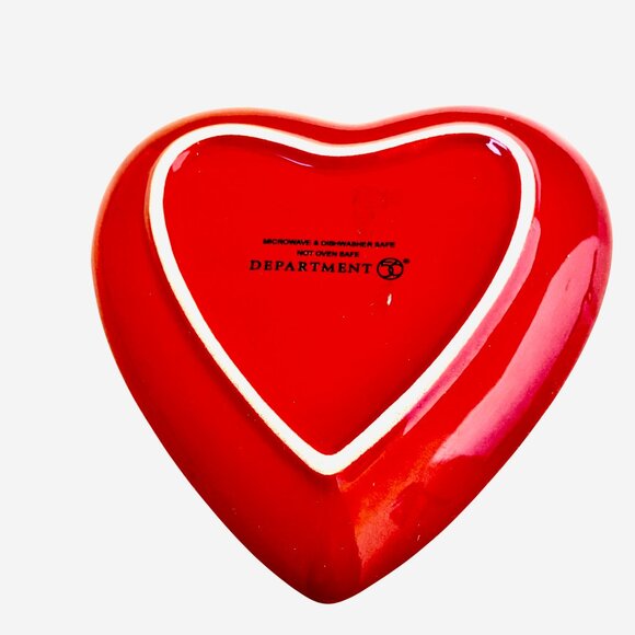 Department 56 Ceramic Trinket Dish Plate Heart Flowers Set of 3 - Picture 6 of 12